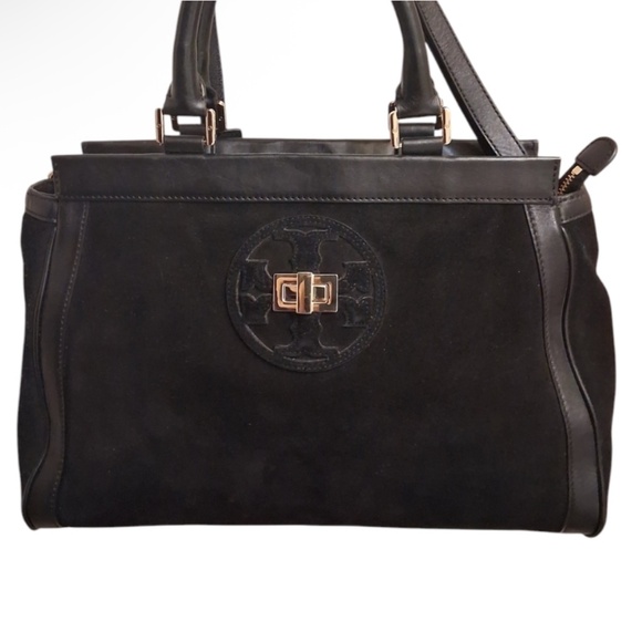 Tory Burch Gloria suede and leather two way satchel bag - Picture 1 of 11